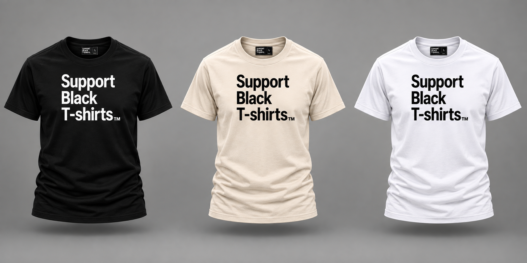 Signature Tee in Black, Bone, and White